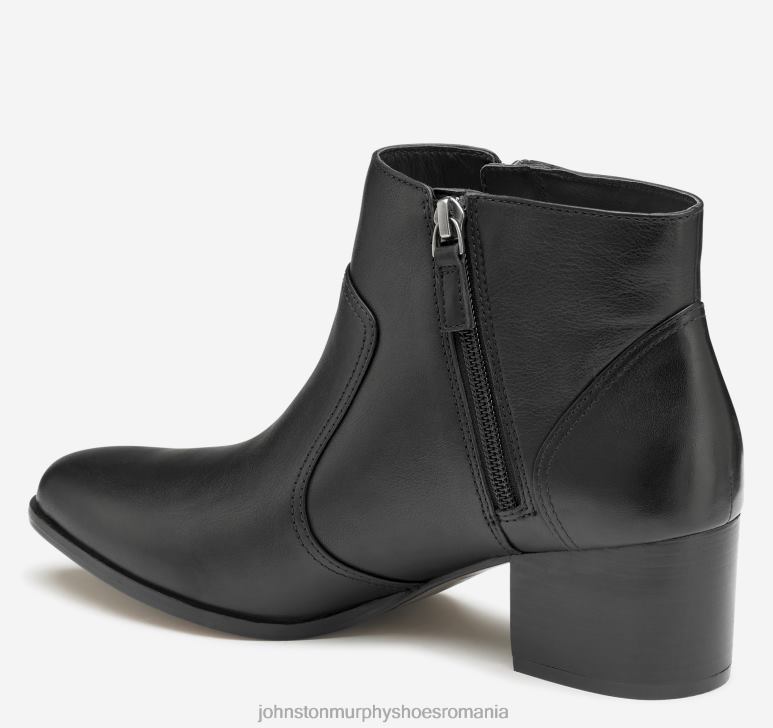 piele de vițel neagră 6FF4F1266 femei Johnston  Murphy papuc trista cu fermoar dublu pantofi