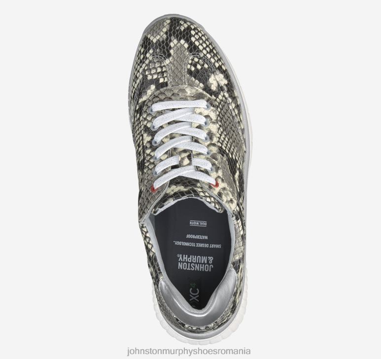 piele de vițel rezistentă la apă imprimată cu șarpe gri 6FF4F1253 femei Johnston  Murphy hibrid xc4 h2-luxe pantofi
