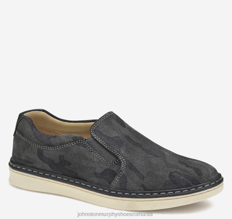 piele intoarsa de camuflaj gri inchis 6FF4F1337 băiat Johnston  Murphy copil mare mcguffey slip-on pantofi