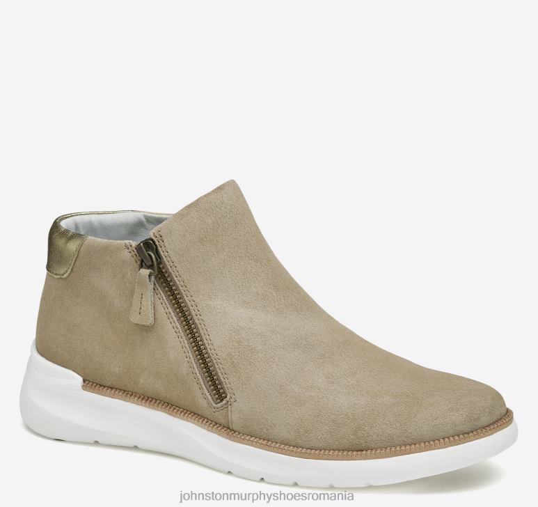 piele intoarsa de nisip 6FF4F1259 femei Johnston  Murphy ghetuț cu fermoar smeriț pantofi