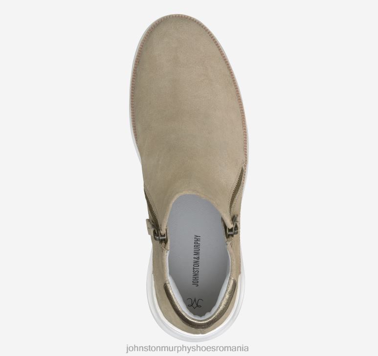 piele intoarsa de nisip 6FF4F1259 femei Johnston  Murphy ghetuț cu fermoar smeriț pantofi