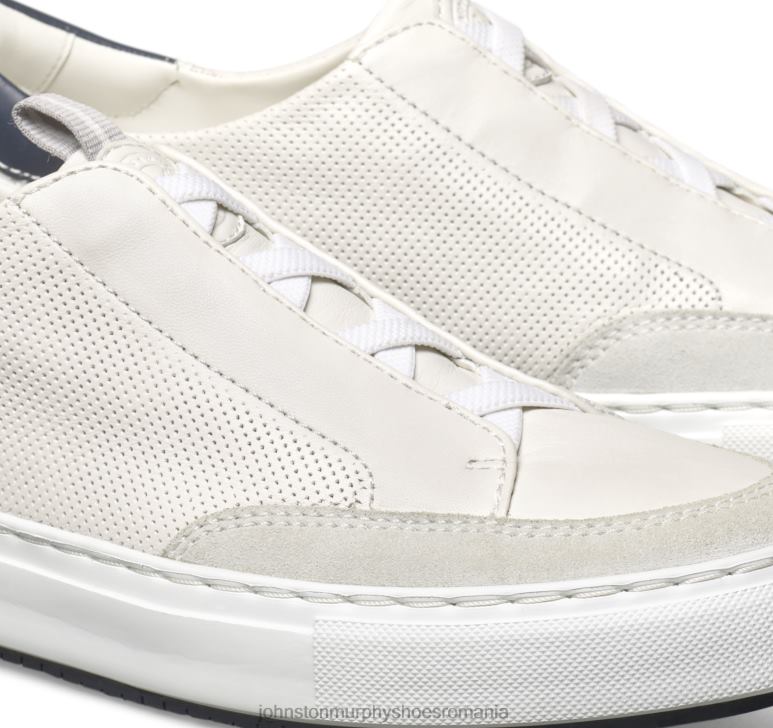 piele intoarsa engleza alba/piele de oaie 6FF4F303 bărbați Johnston  Murphy anson stretch din dantelă până la vârf pantofi