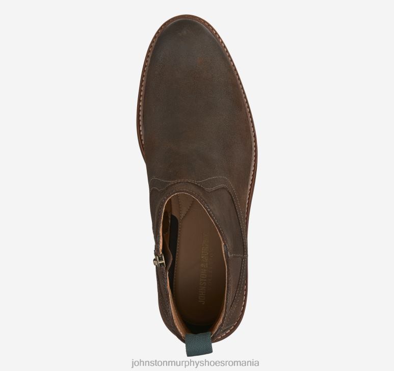 piele intoarsa englezeasca maro cerata 6FF4F361 bărbați Johnston  Murphy cizme cu fermoar welch pantofi