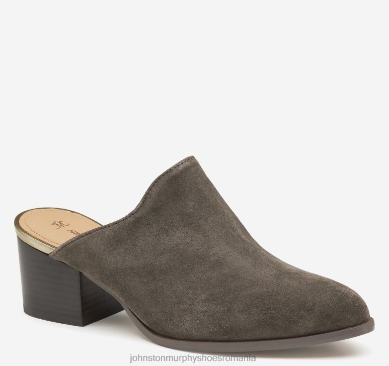 piele intoarsa gri inchis 6FF4F1250 femei Johnston  Murphy trista mule pantofi