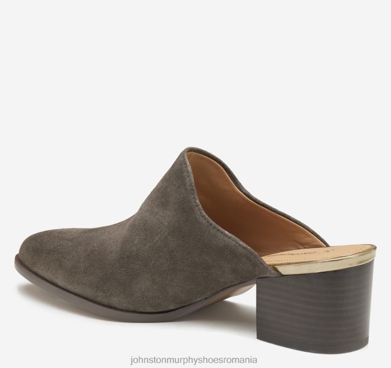 piele intoarsa gri inchis 6FF4F1250 femei Johnston  Murphy trista mule pantofi
