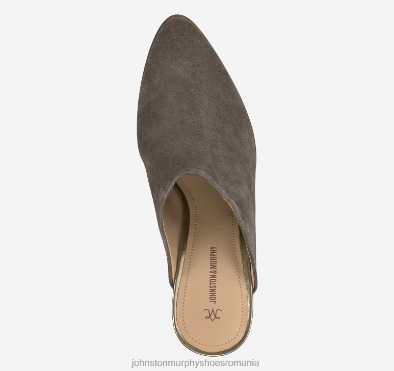 piele intoarsa gri inchis 6FF4F1250 femei Johnston  Murphy trista mule pantofi