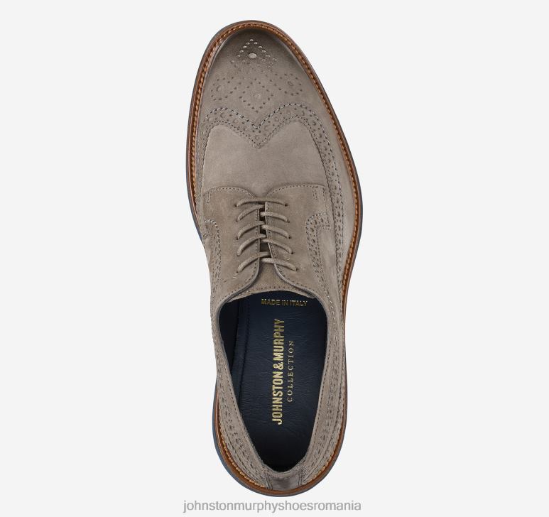 piele intoarsa italiana gri 6FF4F379 bărbați Johnston  Murphy Jameson Longwing pantofi