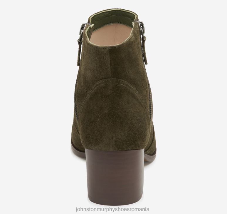 piele intoarsa masline 6FF4F1267 femei Johnston  Murphy papuc trista cu fermoar dublu pantofi