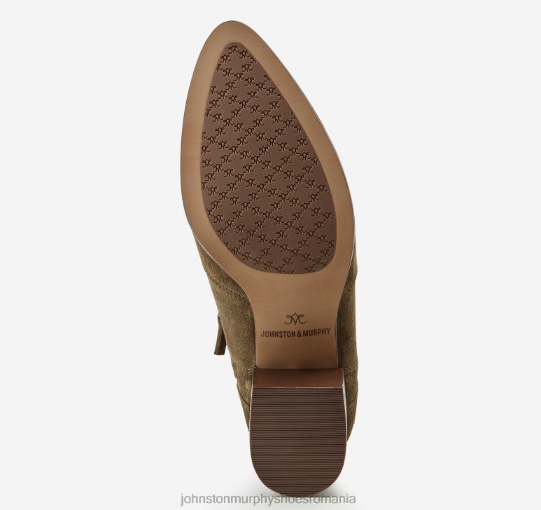 piele intoarsa masline 6FF4F1267 femei Johnston  Murphy papuc trista cu fermoar dublu pantofi