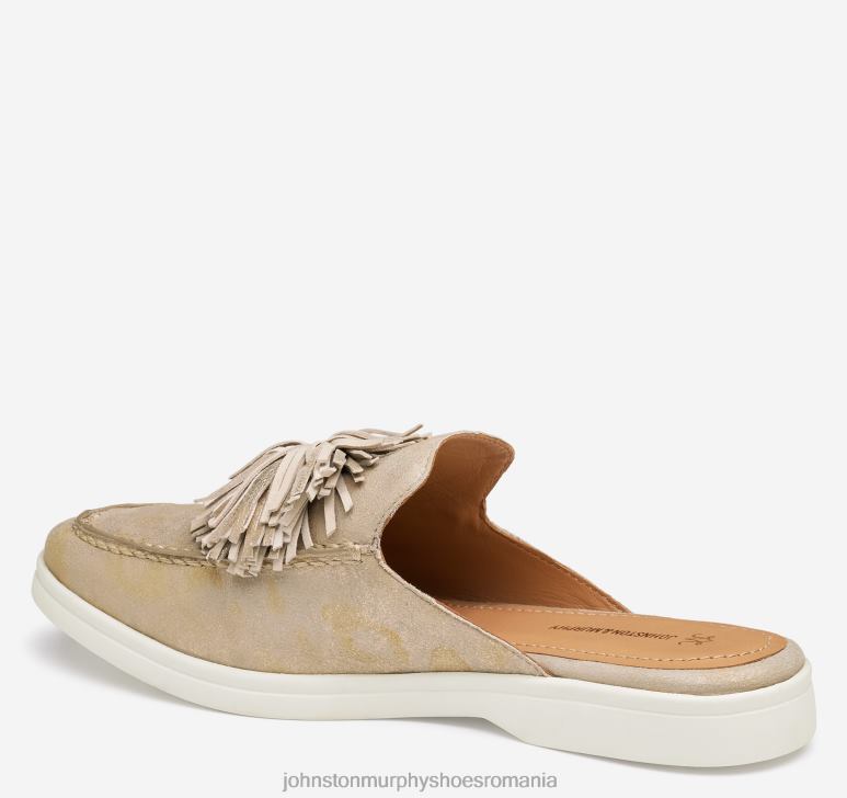 piele intoarsa pentru copii auriu metalic 6FF4F1208 femei Johnston  Murphy darlene cu franjuri mule pantofi