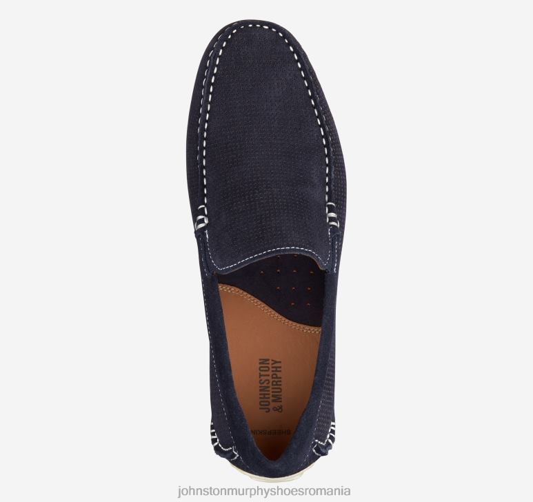 piele intoarsa perfed bleumarin 6FF4F146 bărbați Johnston  Murphy cort venetian pantofi