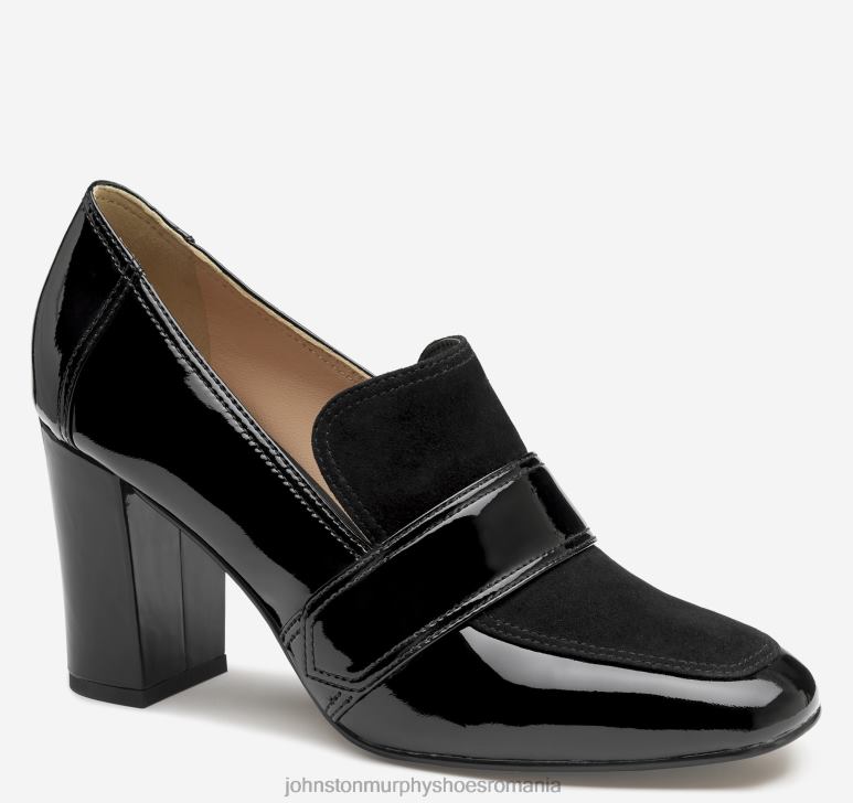 piele lăcuită neagră/de piele intoarsă pentru copii 6FF4F1255 femei Johnston  Murphy loafer charlotte pantofi