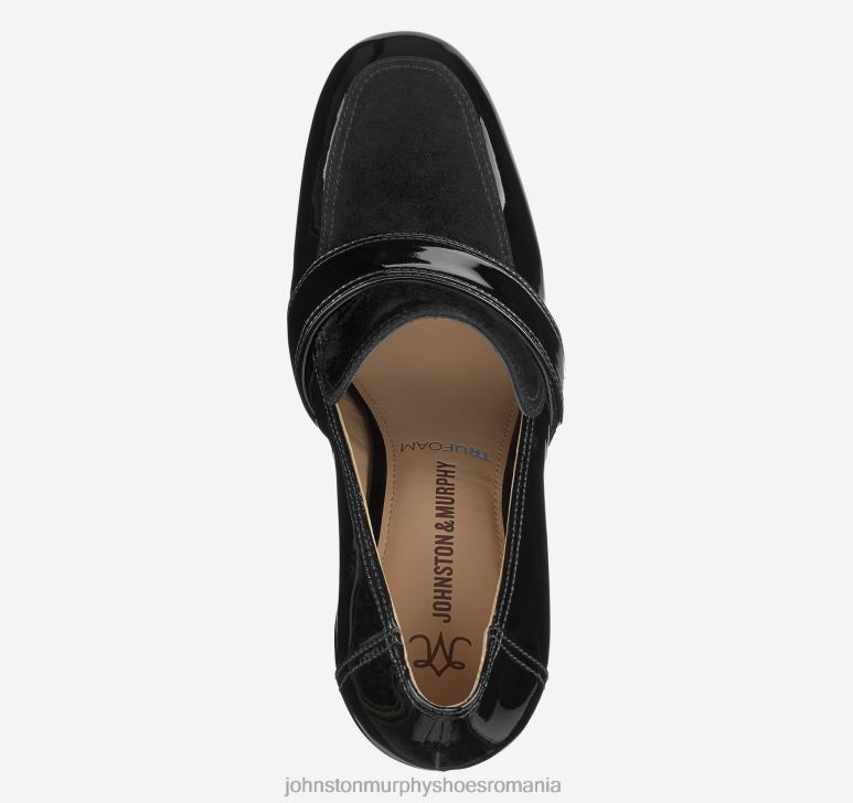 piele lăcuită neagră/de piele intoarsă pentru copii 6FF4F1255 femei Johnston  Murphy loafer charlotte pantofi