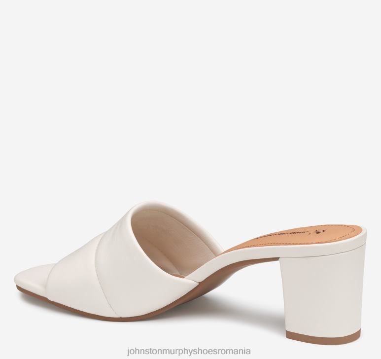 piele mănușă albă 6FF4F1204 femei Johnston  Murphy evelyn slide pantofi