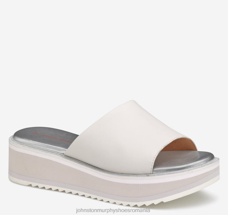 piele mănușă albă 6FF4F1245 femei Johnston  Murphy grație slide pantofi