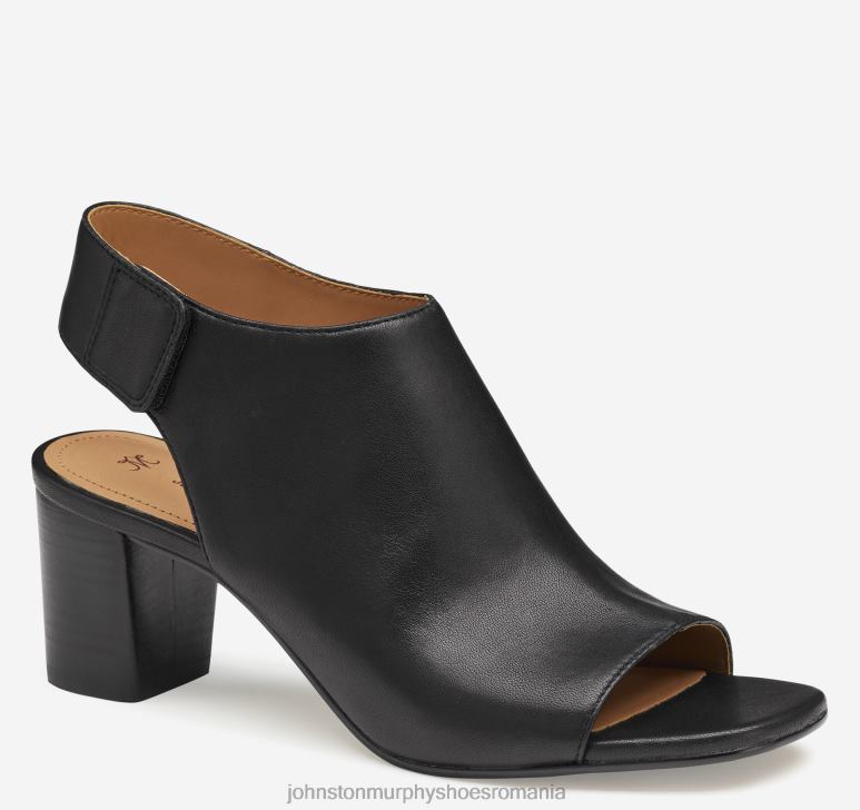 piele mănușă neagră 6FF4F1187 femei Johnston  Murphy cizme Evelyn cu vârf deschis pantofi