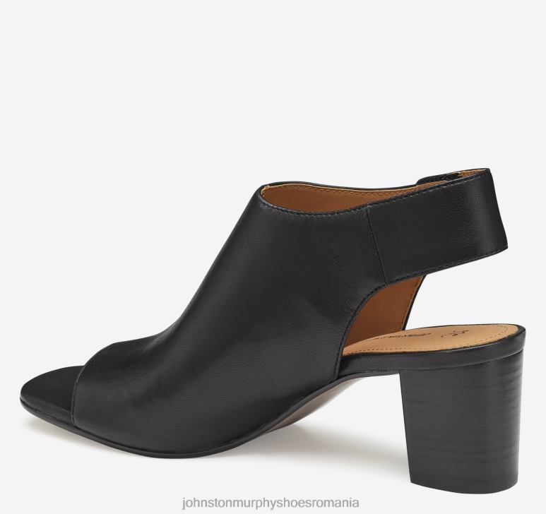 piele mănușă neagră 6FF4F1187 femei Johnston  Murphy cizme Evelyn cu vârf deschis pantofi