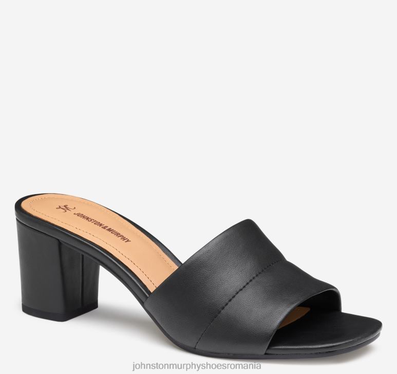 piele mănușă neagră 6FF4F1189 femei Johnston  Murphy evelyn slide pantofi
