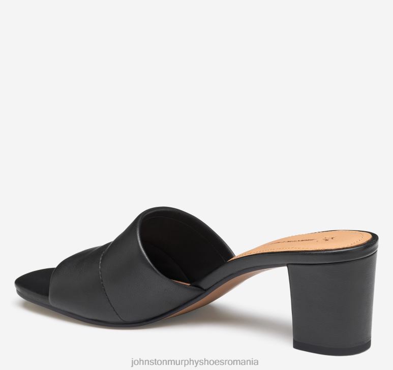 piele mănușă neagră 6FF4F1189 femei Johnston  Murphy evelyn slide pantofi