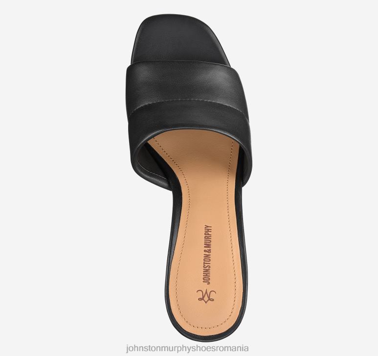 piele mănușă neagră 6FF4F1189 femei Johnston  Murphy evelyn slide pantofi