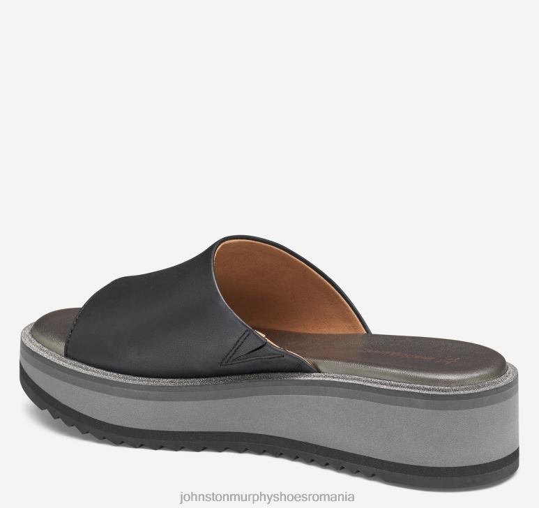 piele mănușă neagră 6FF4F1227 femei Johnston  Murphy grație slide pantofi