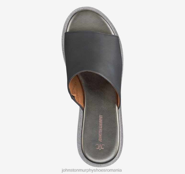 piele mănușă neagră 6FF4F1227 femei Johnston  Murphy grație slide pantofi