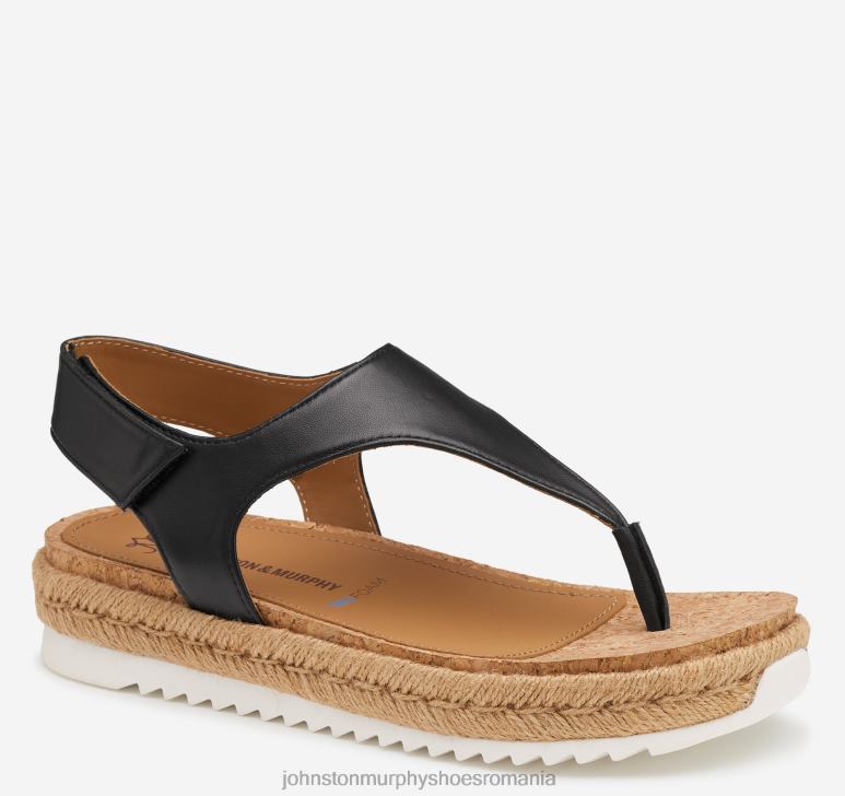 piele nappa neagra 6FF4F1180 femei Johnston  Murphy sandale tanga michelle pantofi