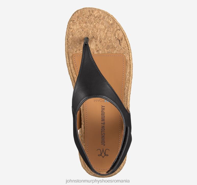 piele nappa neagra 6FF4F1180 femei Johnston  Murphy sandale tanga michelle pantofi
