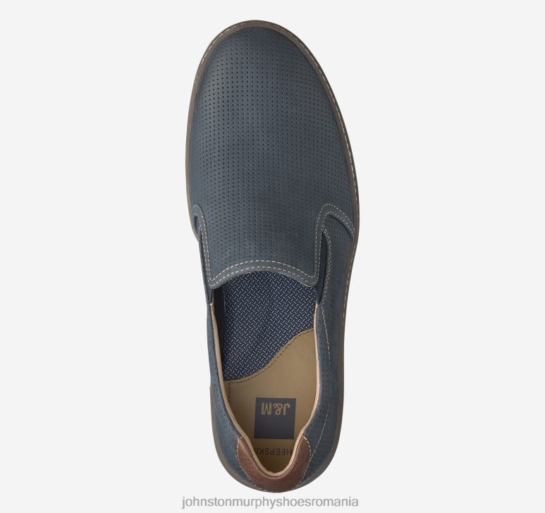 piele unsă perfed bleumarin 6FF4F51 bărbați Johnston  Murphy mcguffey slip-on pantofi