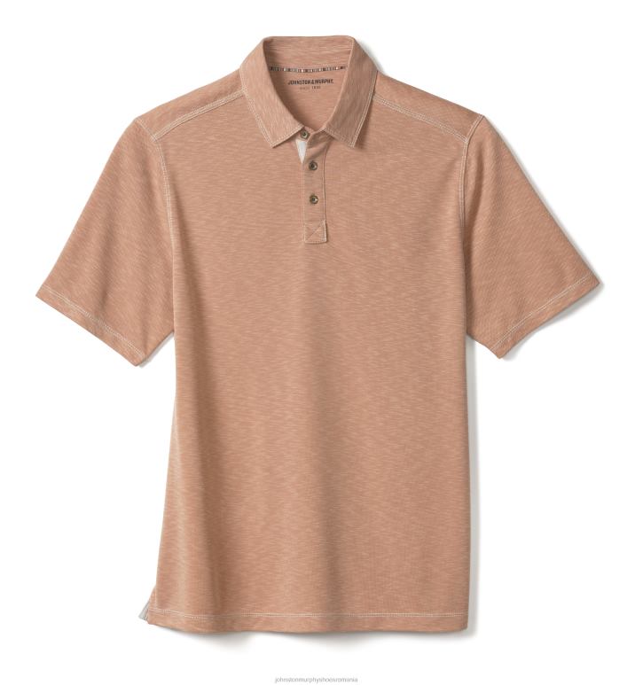 piersică 6FF4F468 bărbați Johnston  Murphy polo vintage slub îmbrăcăminte