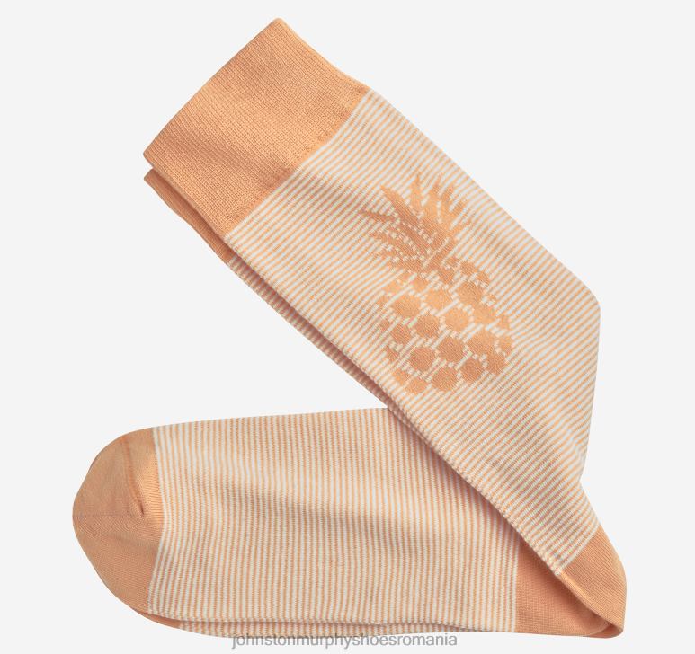 portocale 6FF4F1042 bărbați Johnston  Murphy șosete cu dungi de ananas accesorii