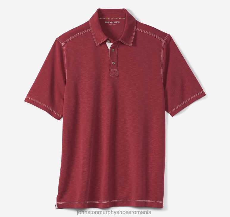 roșu 6FF4F421 bărbați Johnston  Murphy polo vintage slub îmbrăcăminte