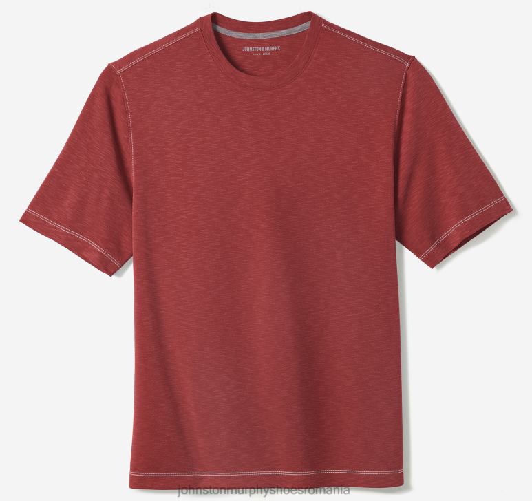 roșu 6FF4F609 bărbați Johnston  Murphy tricou vintage cu decolteu slub îmbrăcăminte