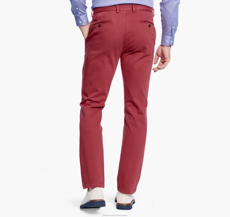 roșu 6FF4F644 bărbați Johnston  Murphy pantaloni chino spalati îmbrăcăminte