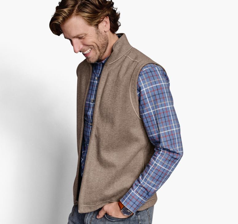 rugina/fulgi de ovaz 6FF4F739 bărbați Johnston  Murphy vestă solidă reversibilă îmbrăcăminte
