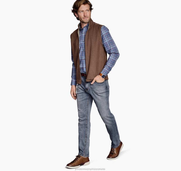 rugina/fulgi de ovaz 6FF4F739 bărbați Johnston  Murphy vestă solidă reversibilă îmbrăcăminte