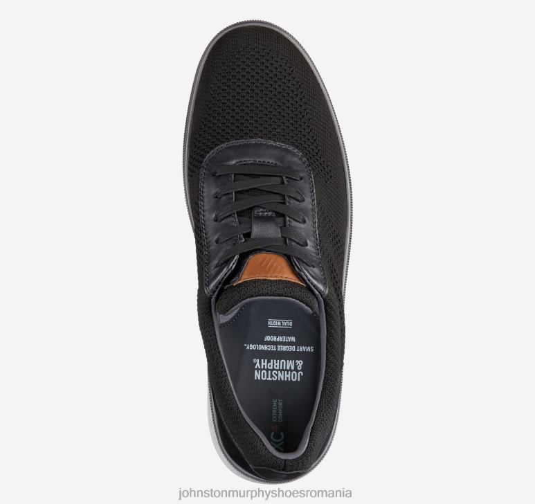 tricot negru reciclat 6FF4F191 bărbați Johnston  Murphy xc4 foust tricot u-gât pantofi