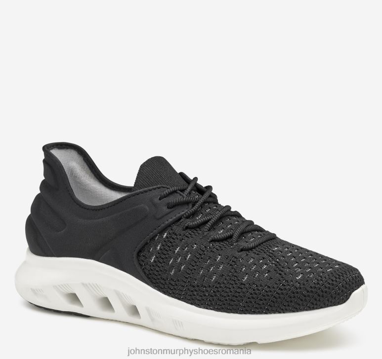 tricot negru/nylon 6FF4F1221 femei Johnston  Murphy activați tricot u-gât pantofi