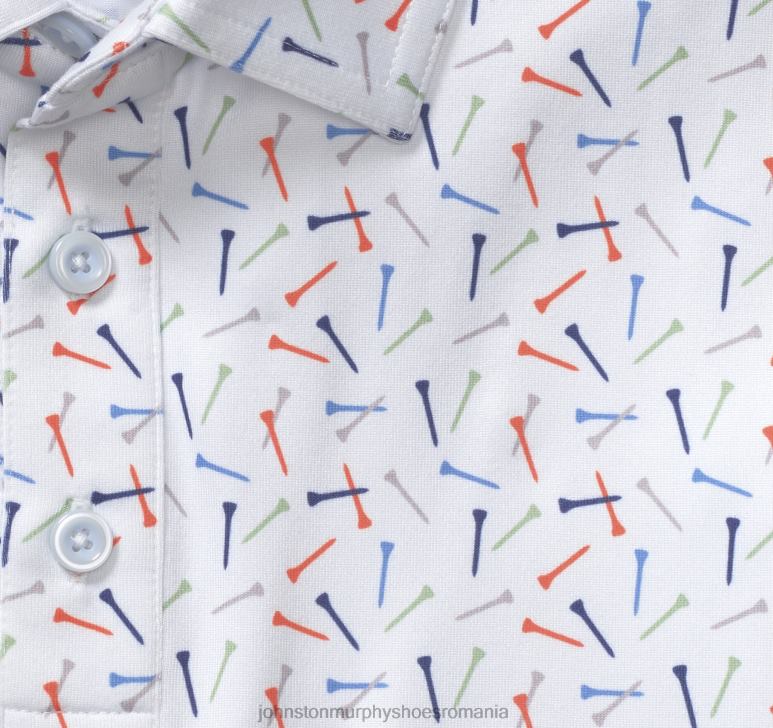 tricou multi golf alb 6FF4F552 bărbați Johnston  Murphy polo de performanță cu imprimare xc4 îmbrăcăminte
