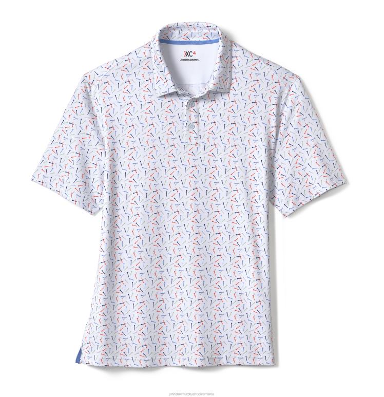 tricou multi golf alb 6FF4F552 bărbați Johnston  Murphy polo de performanță cu imprimare xc4 îmbrăcăminte