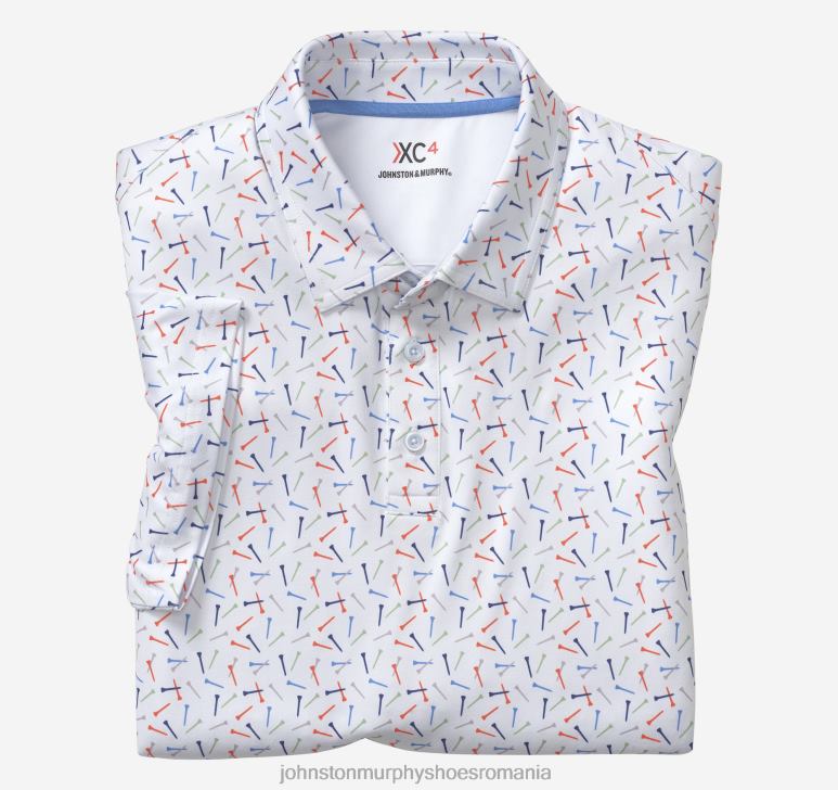 tricou multi golf alb 6FF4F552 bărbați Johnston  Murphy polo de performanță cu imprimare xc4 îmbrăcăminte