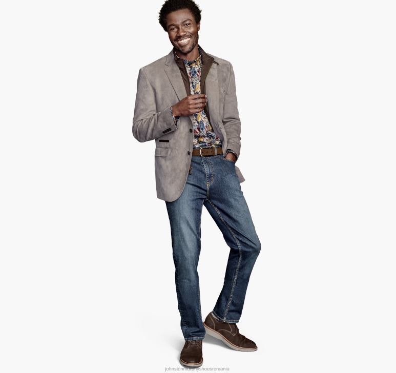twill gri 6FF4F892 unisex Johnston  Murphy blazer cu salopetă de pluș îmbrăcăminte