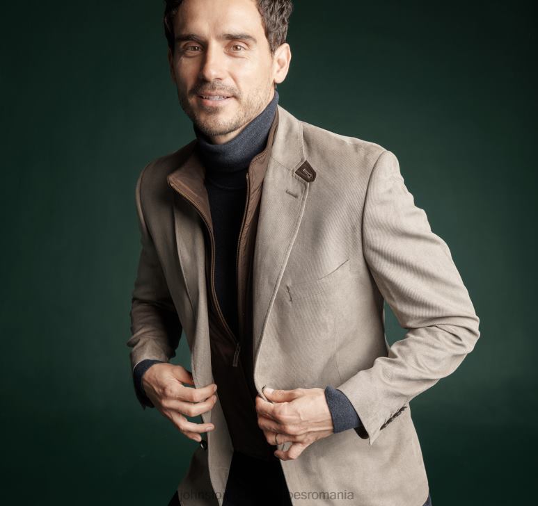 twill gri 6FF4F892 unisex Johnston  Murphy blazer cu salopetă de pluș îmbrăcăminte