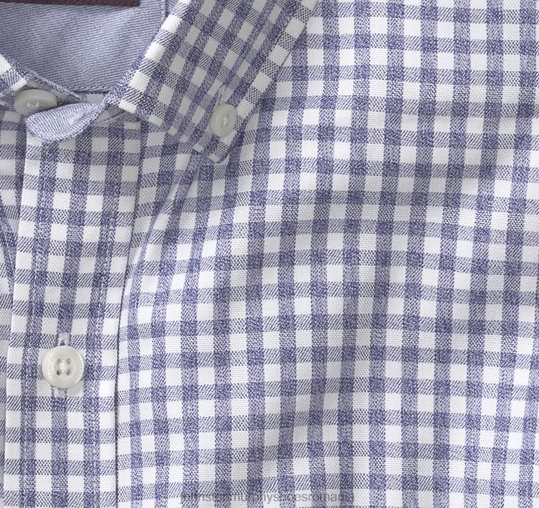 vichy tonal albastru 6FF4F784 bărbați Johnston  Murphy cămașă reciclată cu mânecă lungă îmbrăcăminte